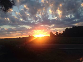 Silhouette of landscape at sunset