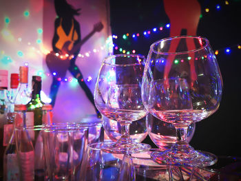 Close-up of wine glass on table