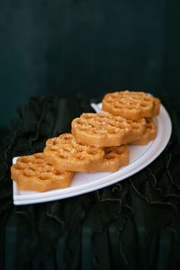 Traditional malaysian cookies snack known as kuih loyang for eid fitr, eid adha and ramadhan.