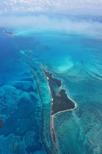 Aerial view of sea against sky