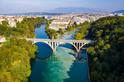 Bridge over river in city