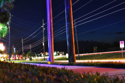 Blurred motion of trees at night