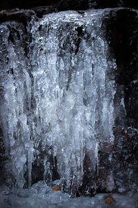 Frozen waterfall in winter