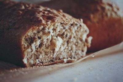 Close-up of bread. fresh and crispy 