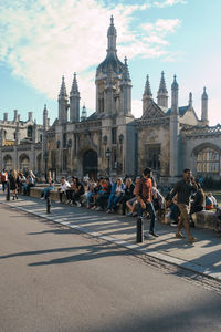 People walking on street in city