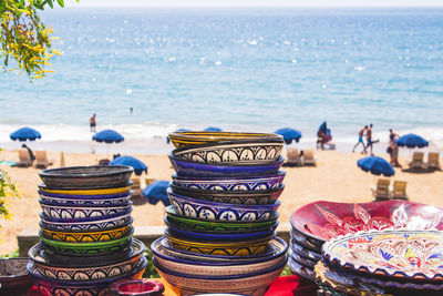 Panoramic view of people on beach