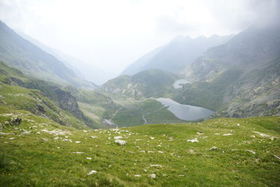 Scenic view of mountains against sky