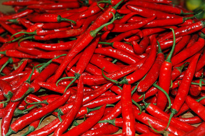 Full frame shot of red chili peppers