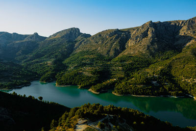 Lake guadalest in mountains, costa blanca in spain