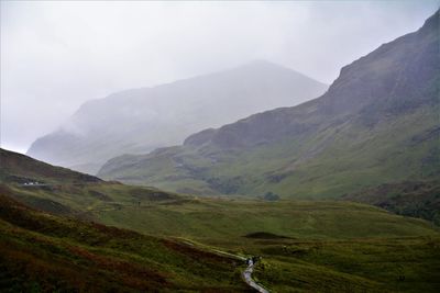 Scenic view of mountains against sky