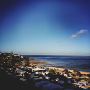 View of sea against blue sky