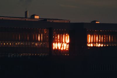 View of buildings at sunset