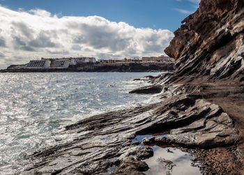 View of sea against cloudy sky