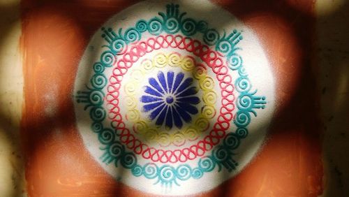 Close-up of objects on wall