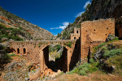 Ruins of katholiko monastery, chania region on crete island, greece