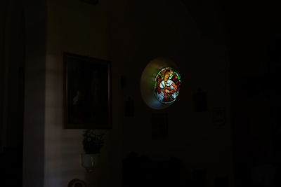 Illuminated window at home