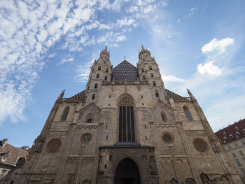 Low angle view of historic building against sky