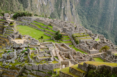 High angle view of buildings in city