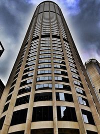 Low angle view of modern building against sky