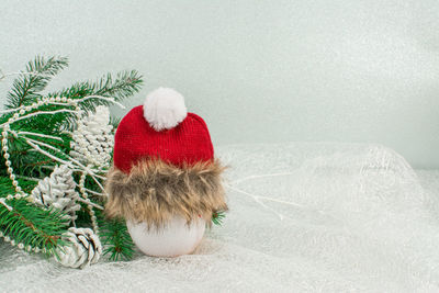 View of christmas decoration in snow