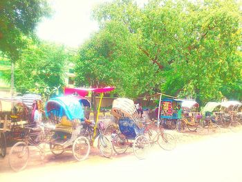 Parked motor scooter in parking lot