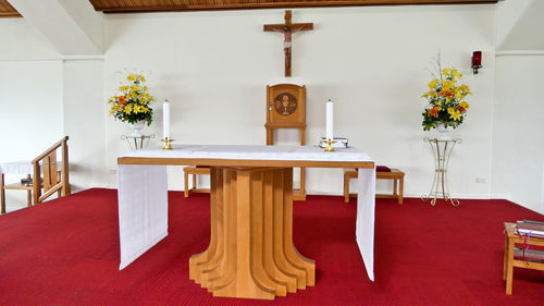 Empty chairs and table at home