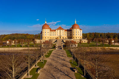 View of historic building against blue sky