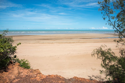 Scenic view of beach against sky