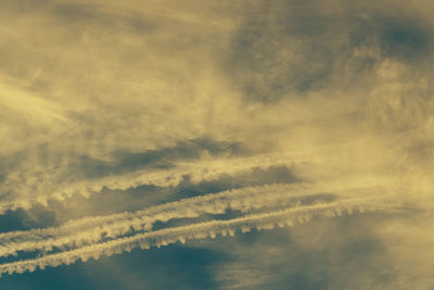 Low angle view of vapor trail in sky