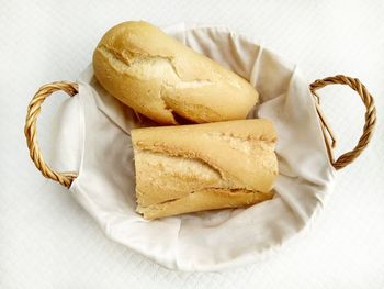 High angle view of breakfast on table