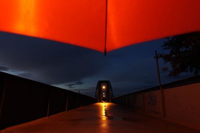 Empty road at night