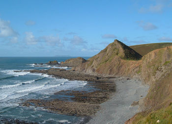 Scenic view of beach against sky