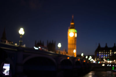 Illuminated city at night