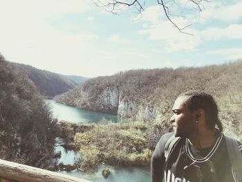 Portrait of young man looking at view