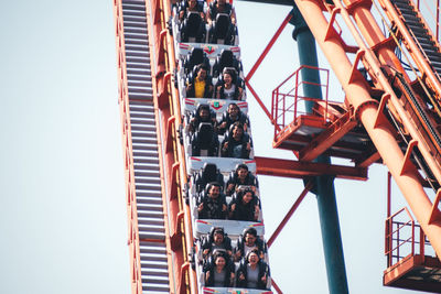 High angle view of people at observation point