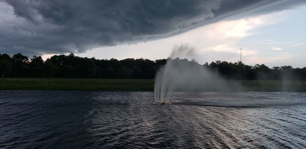 View of fountain against sky