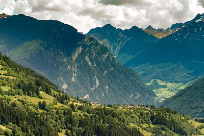 Panoramic view of mountains against sky