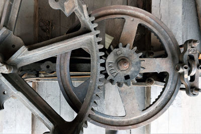 Close-up of old machinery