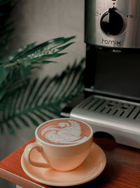 Coffee cup on table