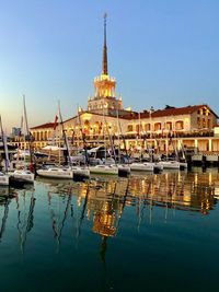 Sunset at the marina.  sochi grand marina