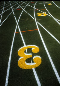 View of number on running track