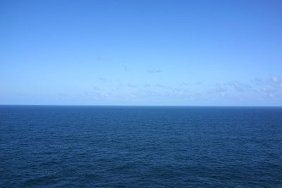 Scenic view of sea against blue sky