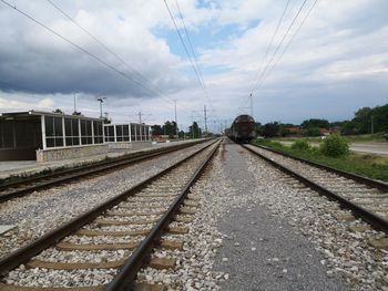 Railroad tracks against sky