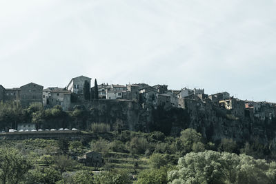 Low angle view of buildings against sky