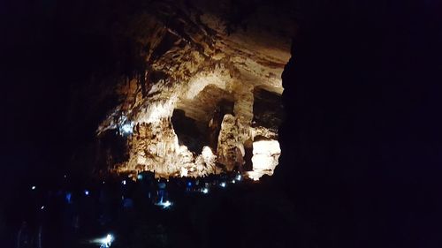 Rock formation at night