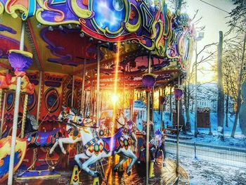 View of multi colored wall