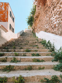 Low angle view of staircase against building