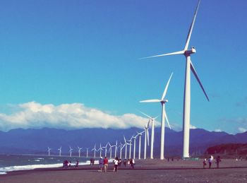 Wind turbines on landscape