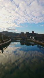 Reflection of buildings in water
