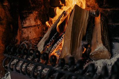 Close-up of fireplace